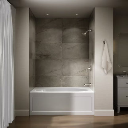Kohler Windward 60” White Acrylic Alcove Soaking Bathtub