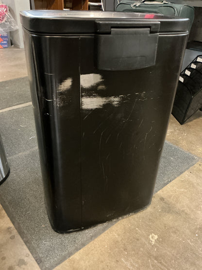 45L Rectangular Black Stainless Step Trash Can