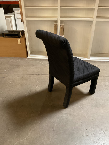 Black Rolled Back Parson Chair