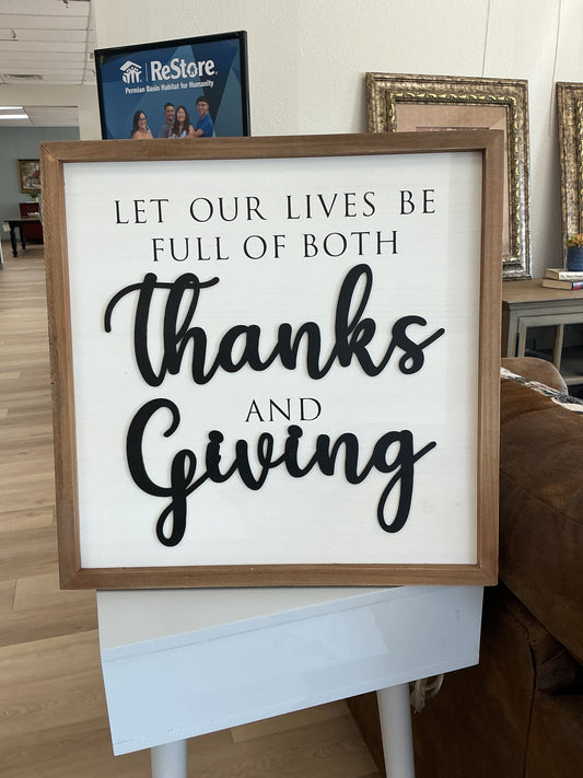 “ Thanks and Giving” Wall Decor