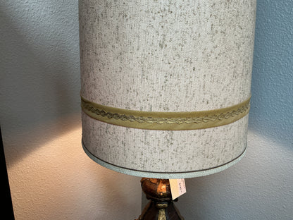 Vintage Textured Mid-Century Block Ceramic Lamp
