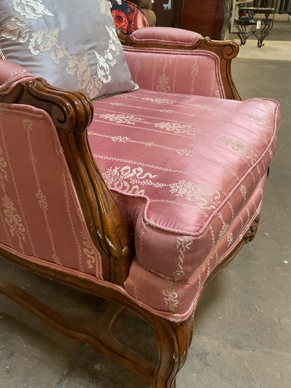 Louis XV-Style Upholstered Wingback Chair
