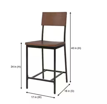 Porter Black Metal Counter Stool