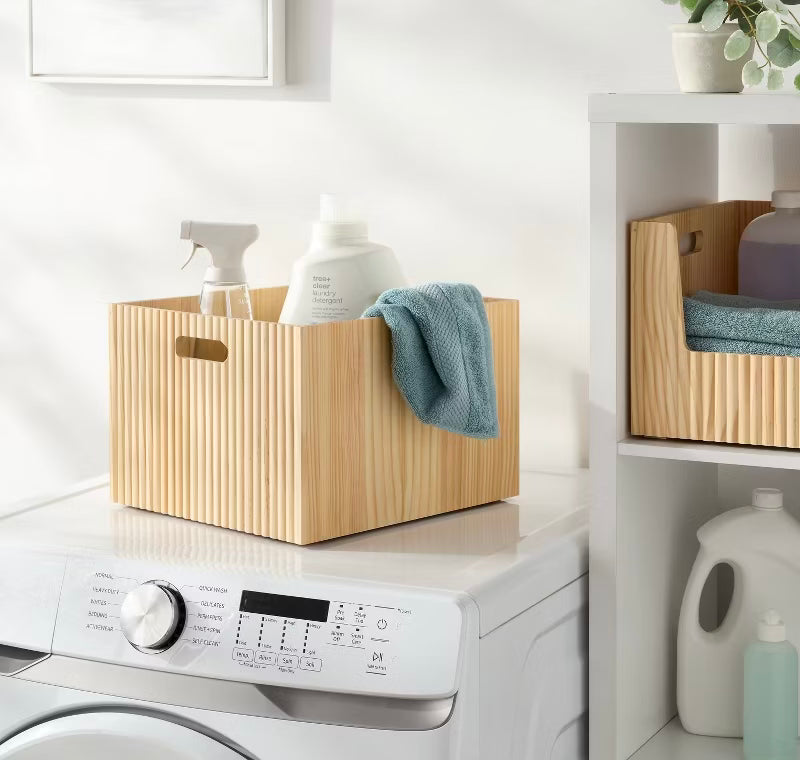 Natural Wood Large Bin