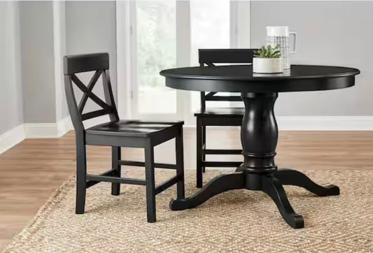 Cedarville Charcoal Black Crossback Wood Dining Chair