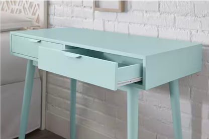 Amerlin Seafoam Blue Wood Desk