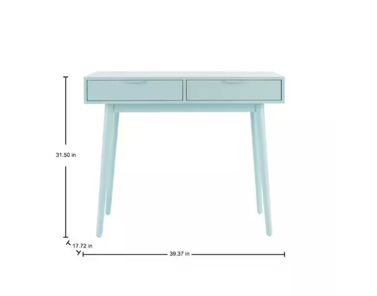 Amerlin Seafoam Blue Wood Desk