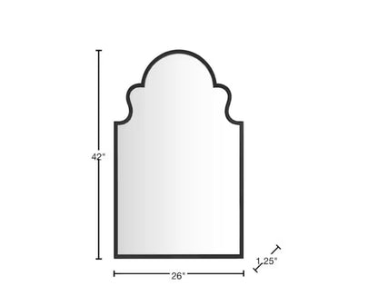 Medium Traditional Arched Black Framed Mirror