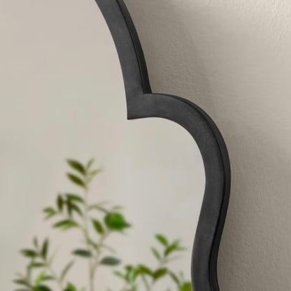 Medium Traditional Arched Black Framed Mirror