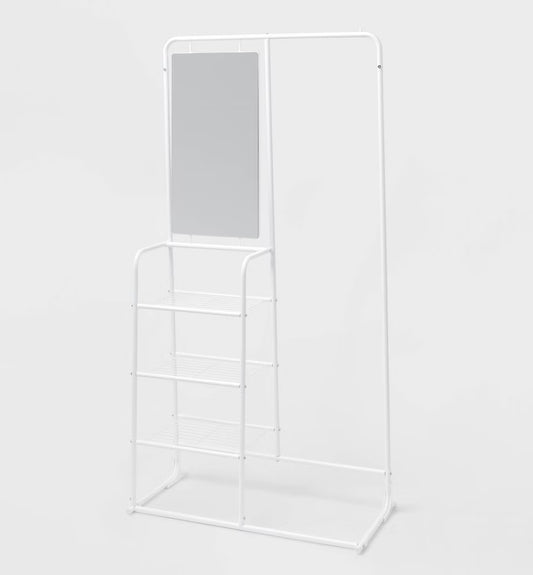 Metal Garment Rack w/Mirror
