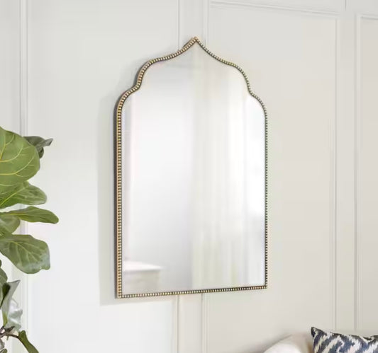 Ornate Arched Gold Antiqued Classic Accent Mirror