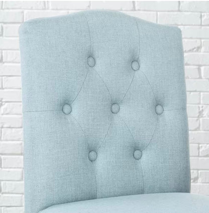 Beckridge Aloe Blue Upholstered Tufted Bar Stools (Set of 2)