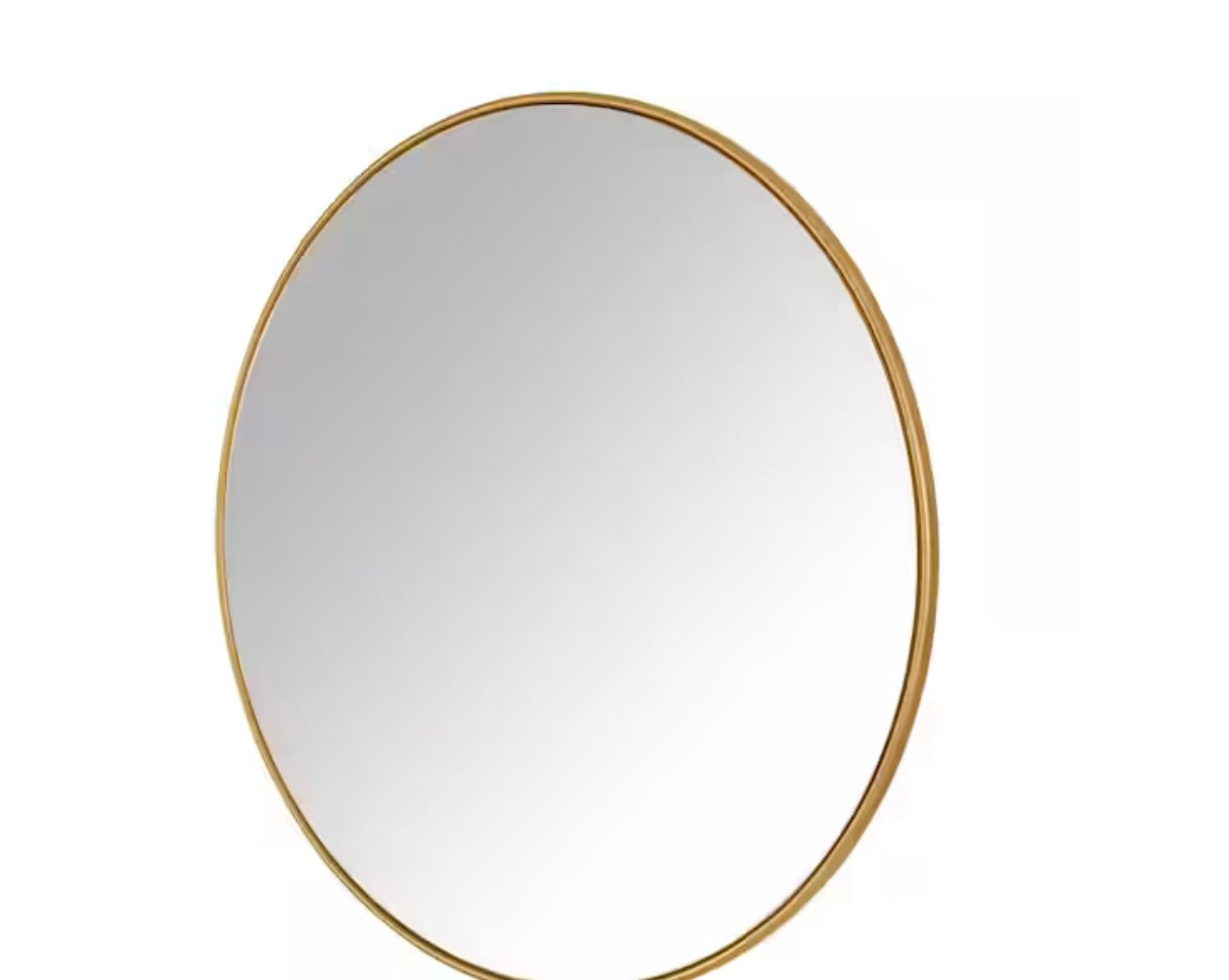 Large Round Gold Classic Accent Mirror