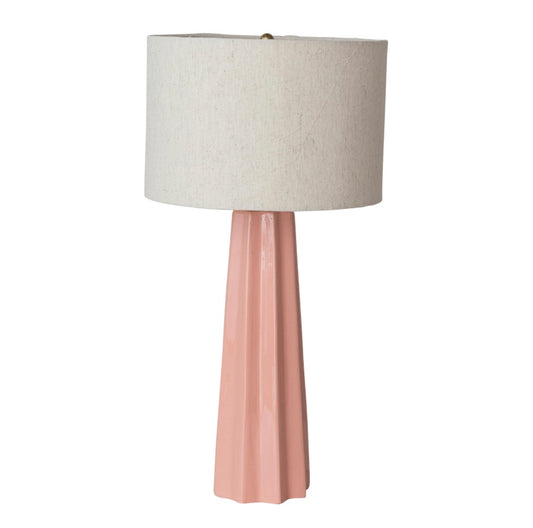 Enameled Aluminum Fluted Table Lamp