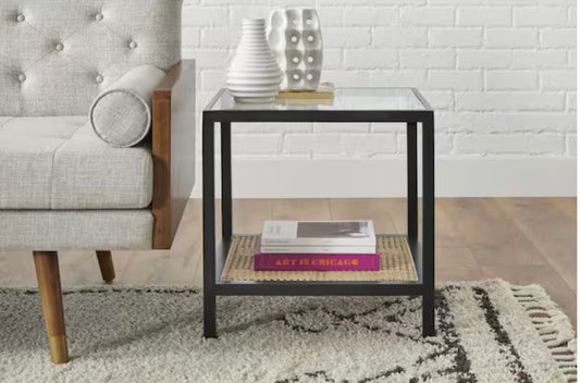 Odell Cane Rattan Square Accent Table