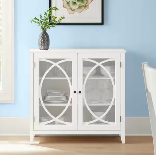 Brisa Bright Accent Cabinet w/Double Elliptical Doors