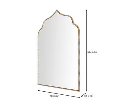 Ornate Arched Gold Antiqued Classic Accent Mirror
