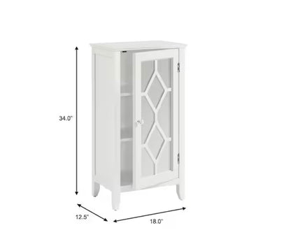 Brisa Bright White Accent Cabinet w/Mirrored Door