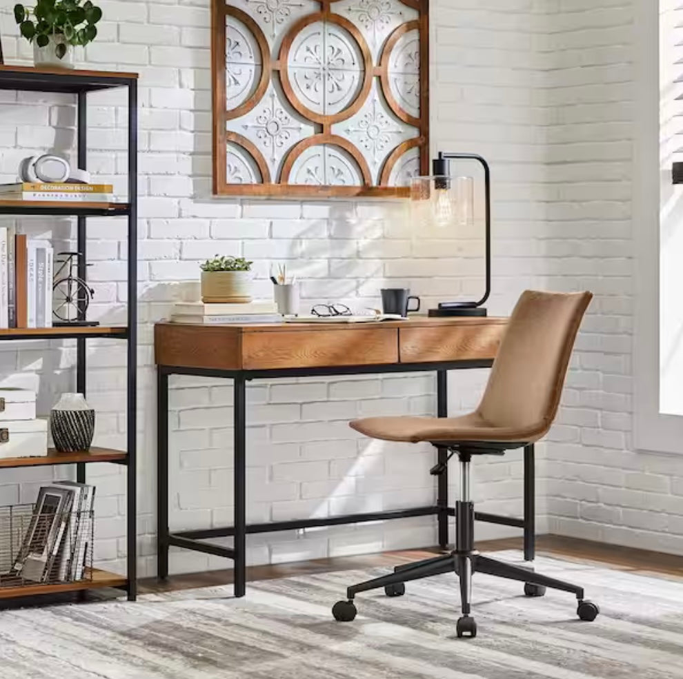 Donnelly Haze Wood Finish 2 Drawer Writing Desk