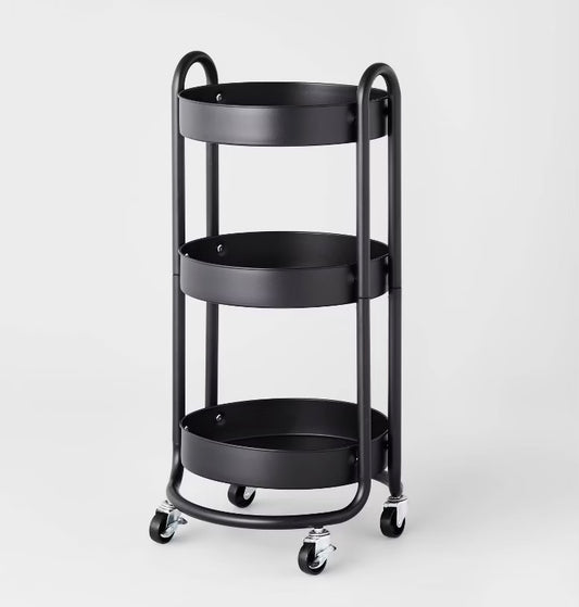 3-Tier Round Metal Utility Cart