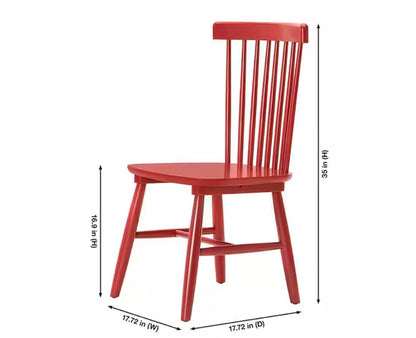 Chili Red Windsor Solid Wood Dining Chair