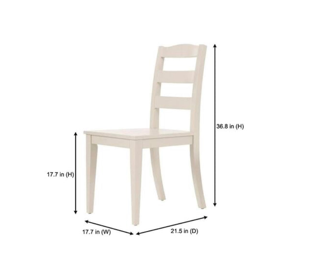 Ivory Wood Ladder Back Dining Chair