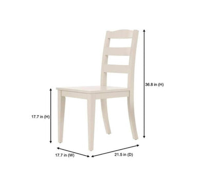 Ivory Wood Ladder Back Dining Chair