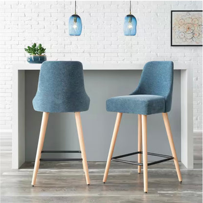 Benfield Twilight/Natural Blue Upholstered Bar Stool