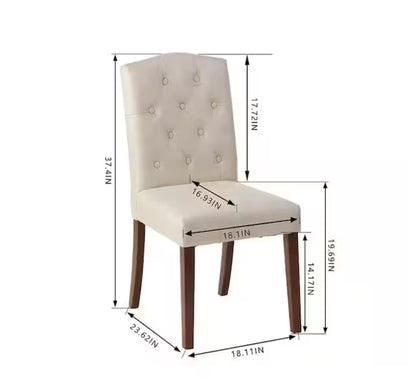 Beckridge Biscuit Beige Upholstered Tufted Dining Chairs (Set of 2)