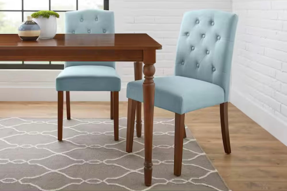 Beckridge Aloe Blue Tufted Upholstered Dining Chair