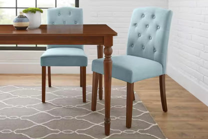 Beckridge Aloe Blue Tufted Upholstered Dining Chair