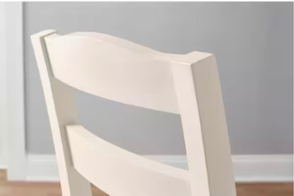 Ivory Wood Ladder Back Dining Chair