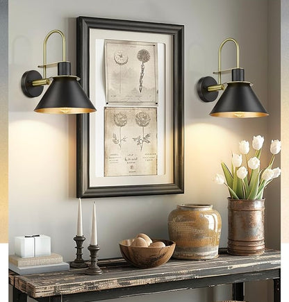 Modern Black w/Gold Finish Wall Sconce