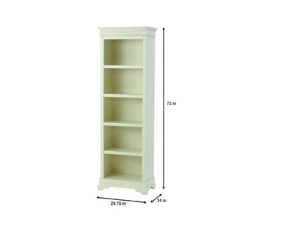 Louis Phillipe 73in. Off-White 5-Shelf Bookcase