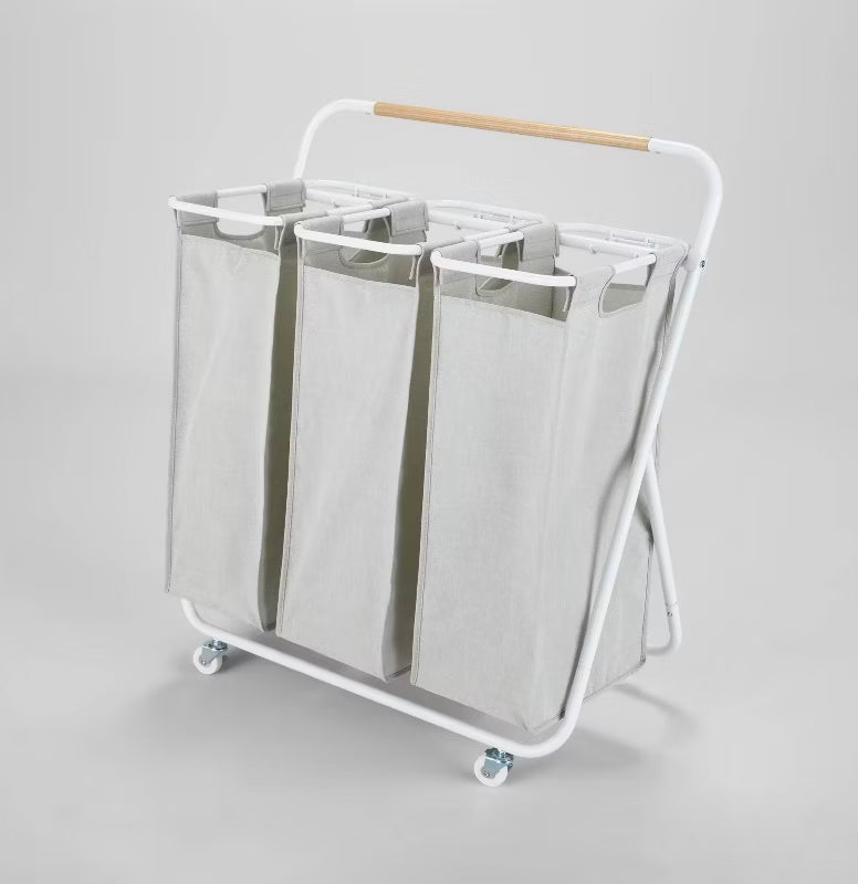 Rolling Triple Sorter Hamper