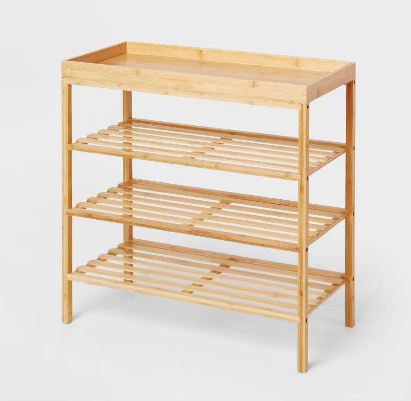 Bamboo 4 Tier Shoe Rack