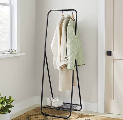 Narrow Clothing Rack w/Shoe Rack