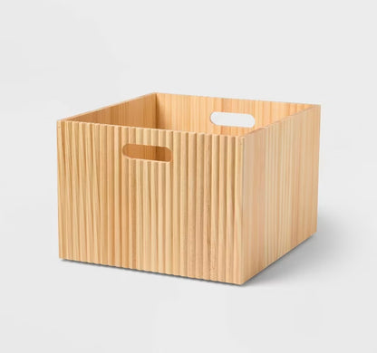 Natural Wood Large Bin
