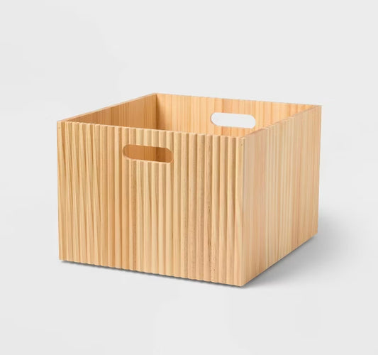Natural Wood Large Bin