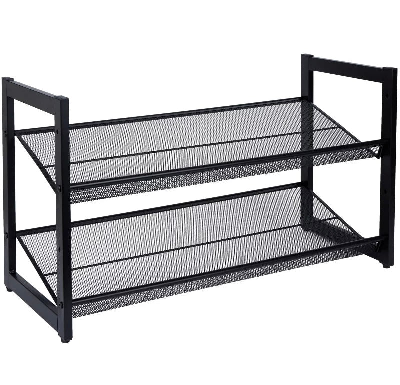 2-Tier Mesh Shoe Rack Organizer