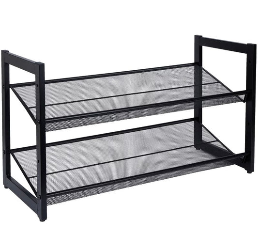 2-Tier Mesh Shoe Rack Organizer