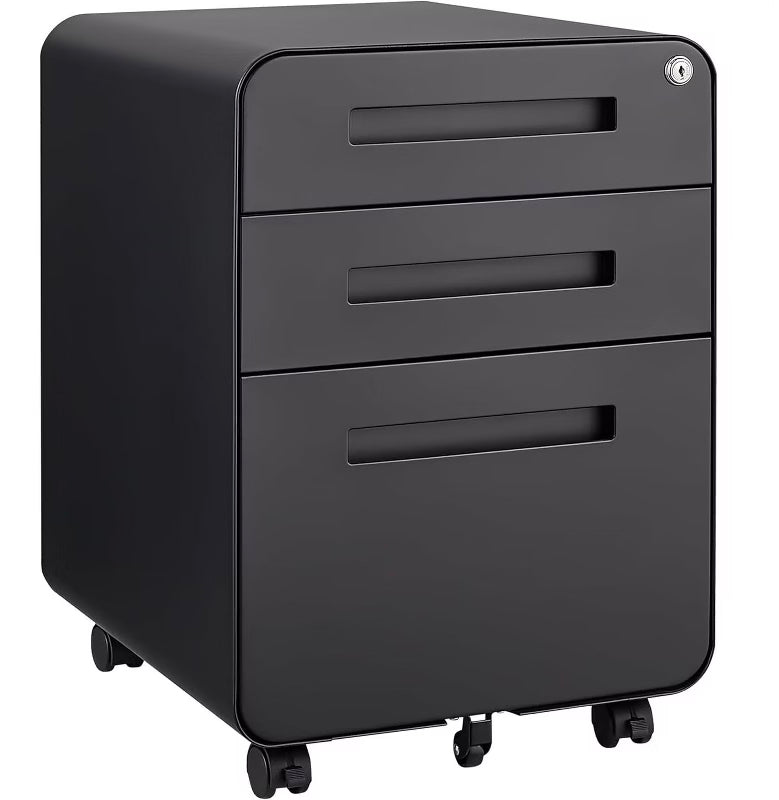 Nasitip 3 Drawer Rolling File Cabinet (No Key)