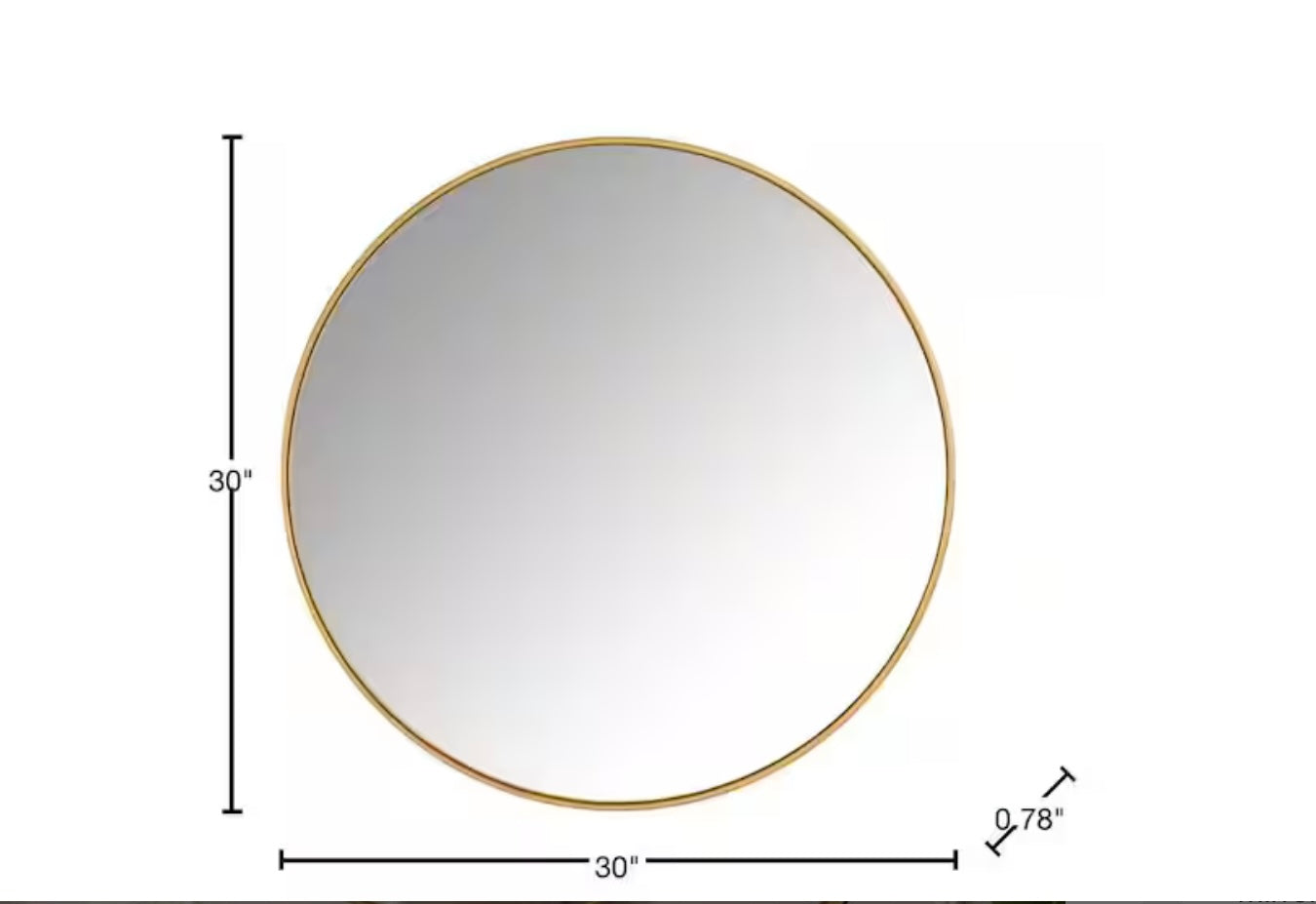 Large Round Gold Classic Accent Mirror