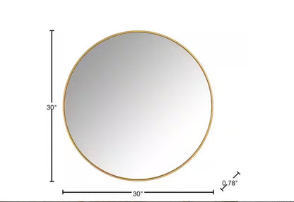 Large Round Gold Classic Accent Mirror