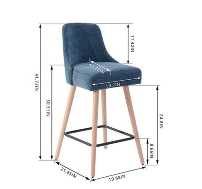 Benfield Twilight/Natural Blue Upholstered Bar Stool
