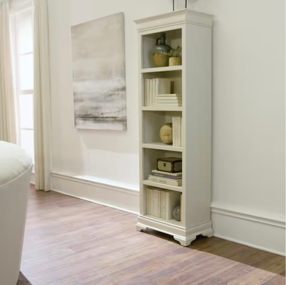 Louis Phillipe 73in. Off-White 5-Shelf Bookcase