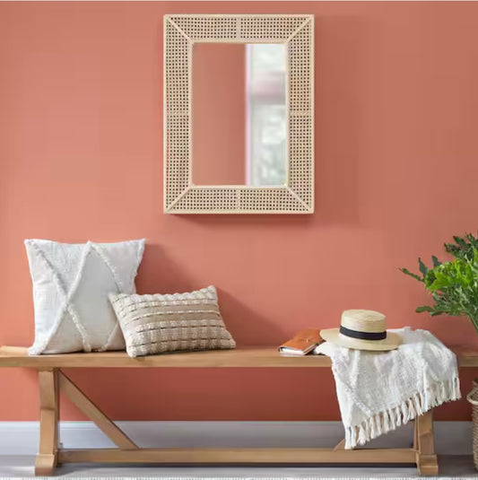 Medium Rectangle Natural Rattan & Cane Mirror