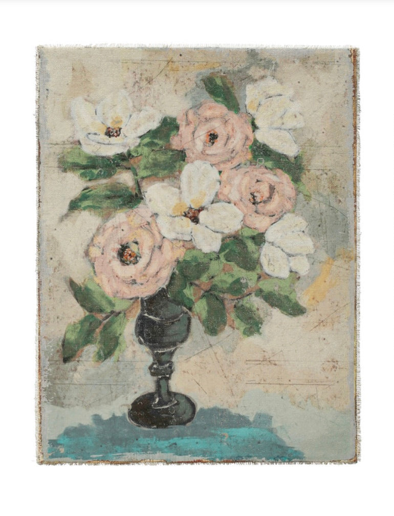 Canvas Wall Decor w/Flowers in Vase