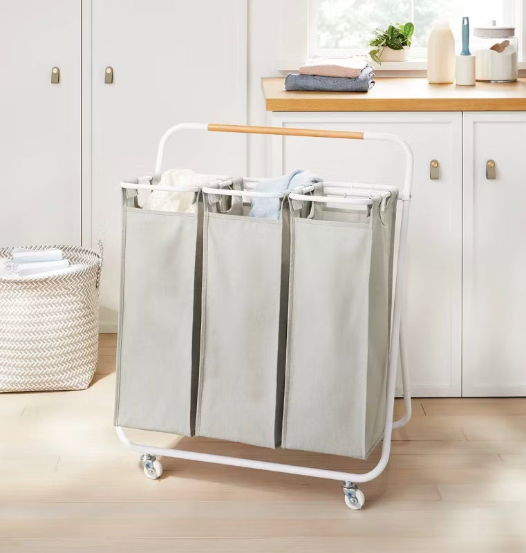 Rolling Triple Sorter Hamper