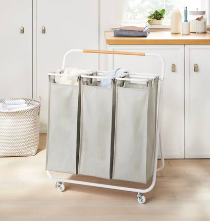 Rolling Triple Sorter Hamper